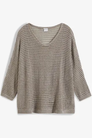 bonprix Maglione traforato glitterato