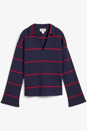 bonprix Polo a maniche lunghe a righe
