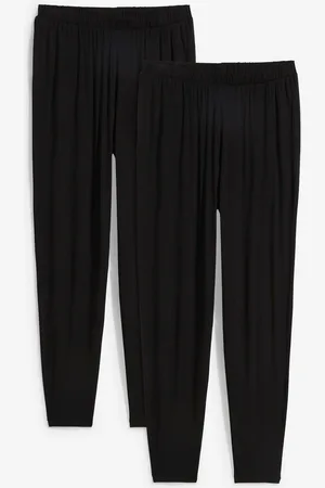 bonprix Pantaloni leggeri con cinta comoda a vita alta (pacco da 2)