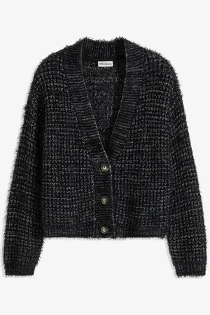 bonprix Cardigan oversize con filato a fettuccia