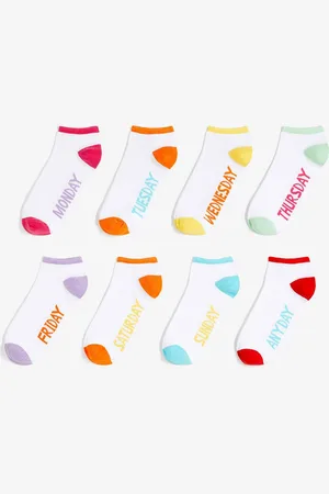 bonprix Calzini per sneakers con i giorni della settimana (pacco da 8 paia) con cotone biologico