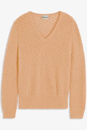 bonprix Maglione traforato con filato piumato