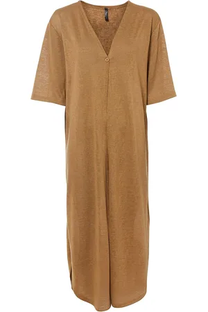 bonprix Cardigan lungo effetto lino