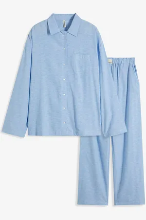 bonprix Pigiama oversize in tessuto con bottoni