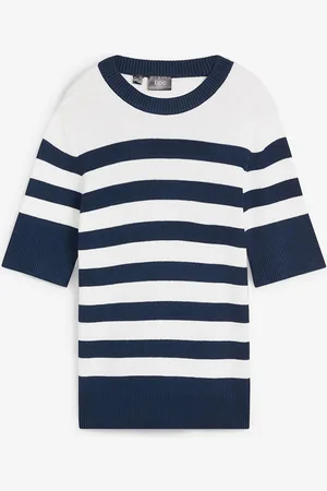 bonprix Maglione a mezza manica a righe