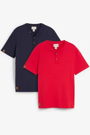bonprix Maglia serafino a maniche corte in puro cotone biologico (pacco da 2)