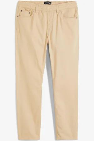 bonprix Pantaloni con elastico in vita in puro cotone regular fit, straight