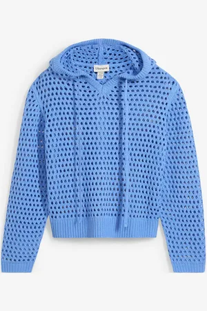 bonprix Maglione a punto ajour con cappuccio