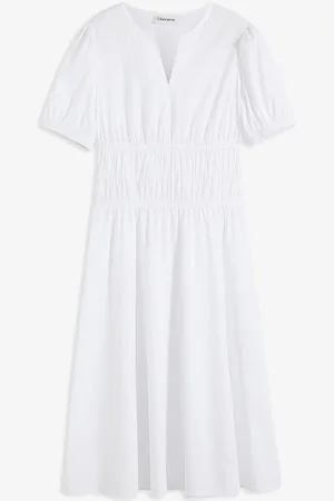 bonprix Abito midi con vita elasticizzata arricciata