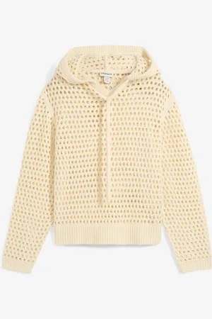 bonprix Maglione a punto ajour con cappuccio