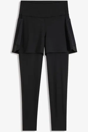 bonprix Leggings sportivi con pantaloncini e tasca per cellulare in mesh