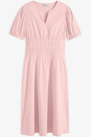 bonprix Abito midi con vita elasticizzata arricciata