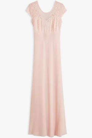bonprix Abito in chiffon con pizzo e fascia da allacciare