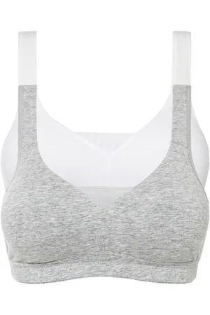 bonprix Reggiseno t-shirt senza ferretto con cotone (pacco da 2)