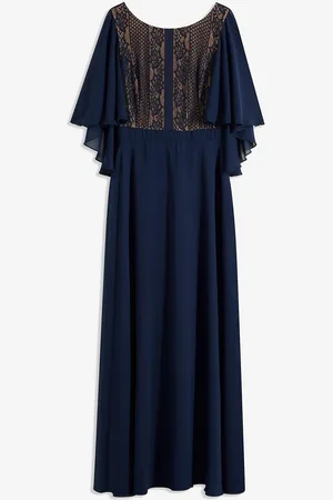 bonprix Abito di chiffon con pizzo e mantellina