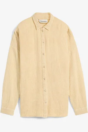 bonprix Camicia larga in mussola effetto used