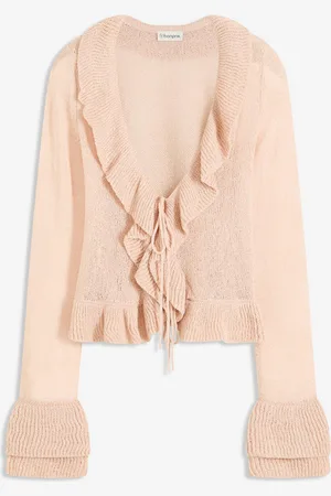 bonprix Cardigan in filato fine con ruches