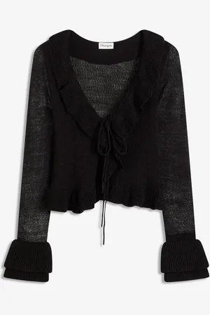 bonprix Cardigan in filato fine con ruches