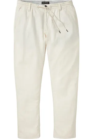 bonprix Pantaloni in misto lino con elastico in vita relaxed fit, straight