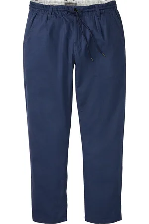 bonprix Pantaloni in misto lino con elastico in vita relaxed fit, straight