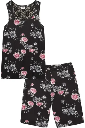 bonprix Pigiama estivo con pizzo e bermuda