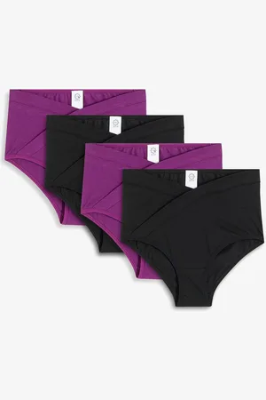 bonprix Slip a vita alta dal taglio a V con cotone biologico (pacco da 4)