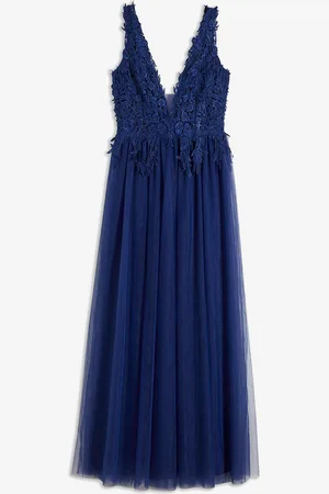 bonprix Abito lungo con tulle e pizzo