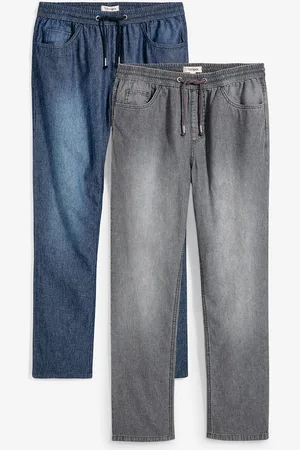bonprix Jeans con elastico in vita in denim estivo, classic fit (pacco da 2)