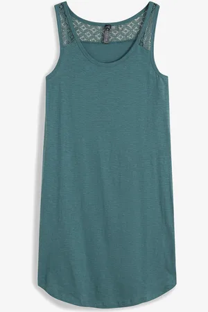 bonprix Abito in maglina di cotone con pizzo