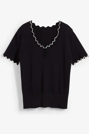 bonprix Maglione in misto seta a mezze maniche