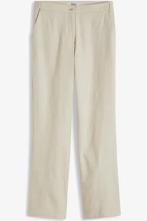 bonprix Pantaloni in misto lino viscosa, vita alta