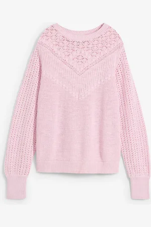 bonprix Maglione traforato in misto lino