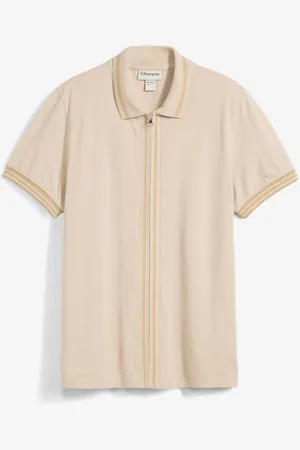 bonprix Polo in piquet di puro cotone con cerniera