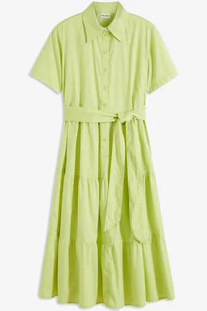 bonprix Abito chemisier in misto cotone elasticizzato