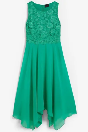 bonprix Abito midi in chiffon con pizzo