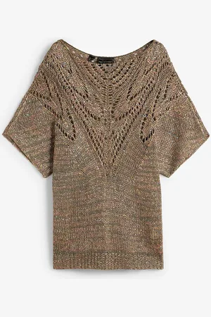 bonprix Maglione traforato con paillettes colorate
