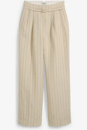 bonprix Pantaloni con cintura (set 2 pezzi) in puro lino