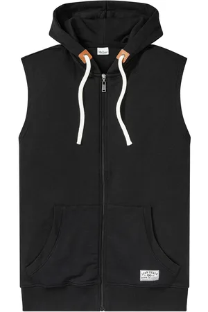 bonprix Gilet in felpa con cappuccio in misto cotone morbido