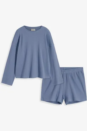 bonprix Tuta da casa in jersey alveolare con pantaloncini