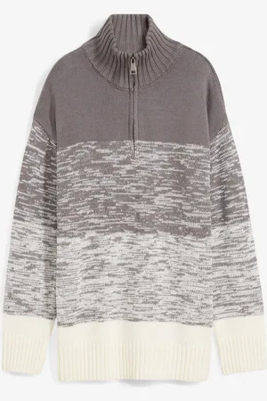 bonprix Maglione con zip e colori sfumati