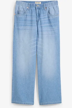 bonprix Jeans cropped straight con cinta comoda, vita media