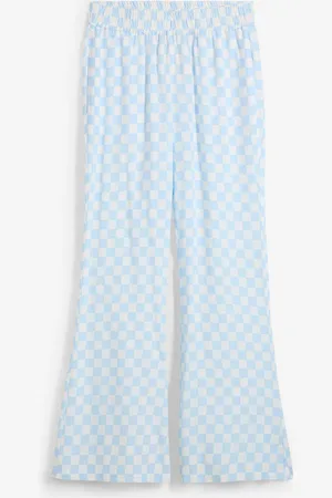 bonprix Pantaloni a palazzo a quadri in viscosa fluente