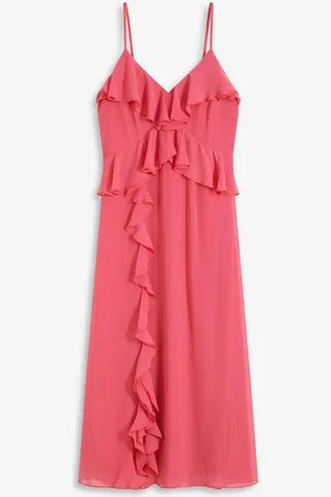 bonprix Abito midi in chiffon con volant