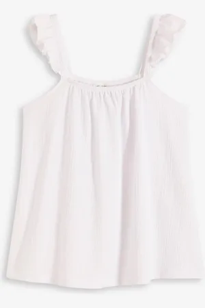 bonprix Top in jersey crêpe con volant alle spalline