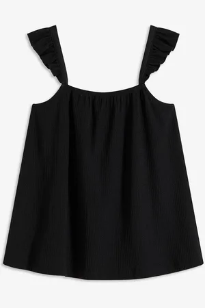 bonprix Top in jersey crêpe con volant alle spalline