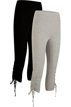 bonprix Leggings capri con arricciature (pacco da 2)