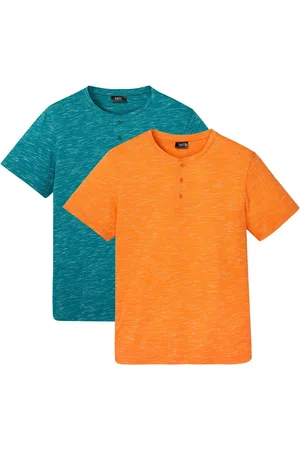 bonprix Maglia serafino a maniche corte (pacco da 2)