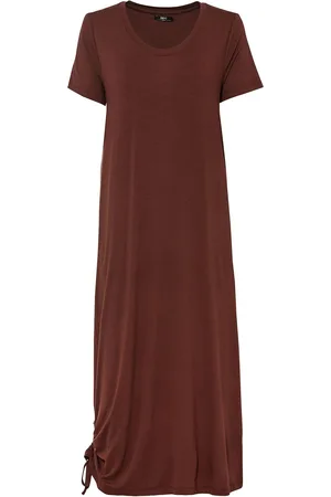 bonprix Abito midi di jersey con arricciatura e tasche ai lati