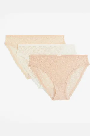 bonprix Slip alto sgambato in pizzo riciclato (pacco da 3)