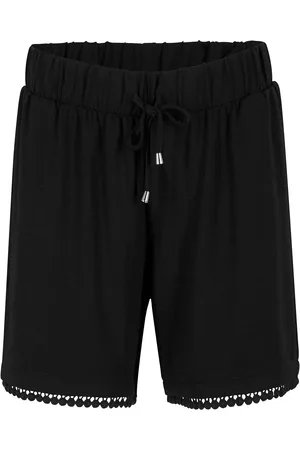 bonprix Shorts in jersey con cinta comoda e pizzo in misto viscosa